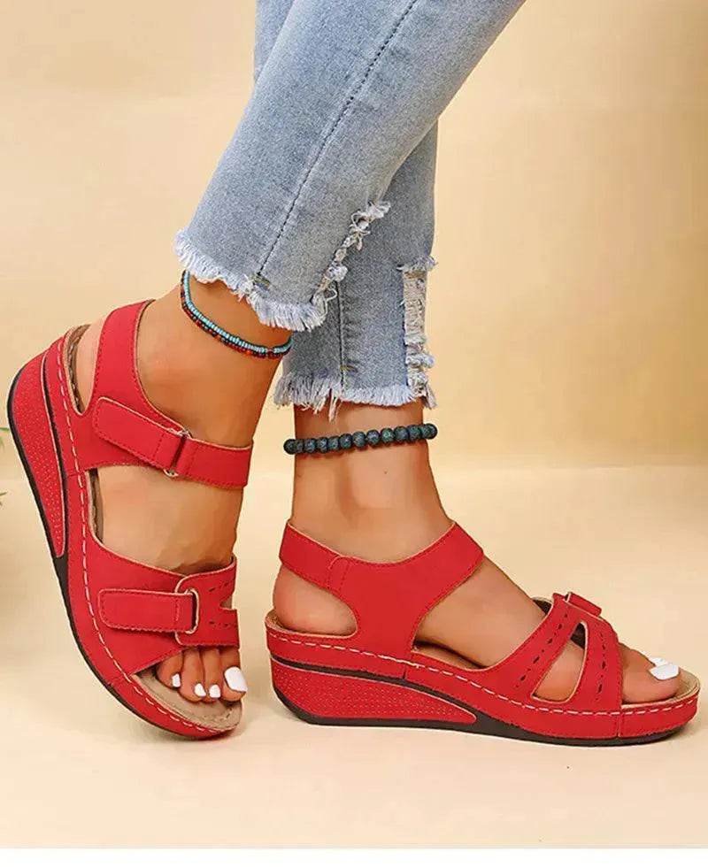 Wedge Sandals Summer Velcro Platform Shoes Women - Velora
