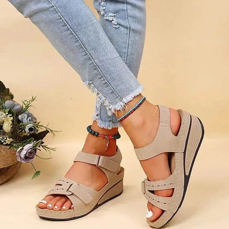 Wedge Sandals Summer Velcro Platform Shoes Women - Velora