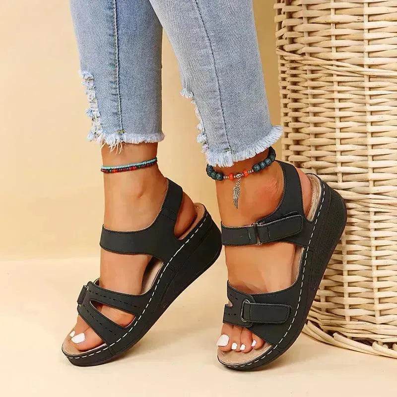Wedge Sandals Summer Velcro Platform Shoes Women - Velora