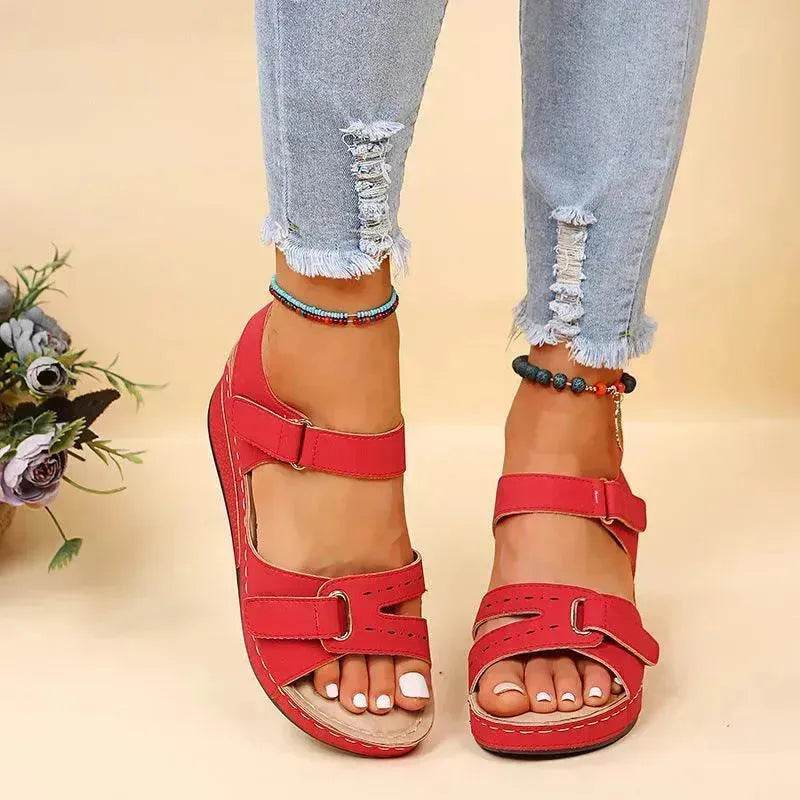 Wedge Sandals Summer Velcro Platform Shoes Women - Velora
