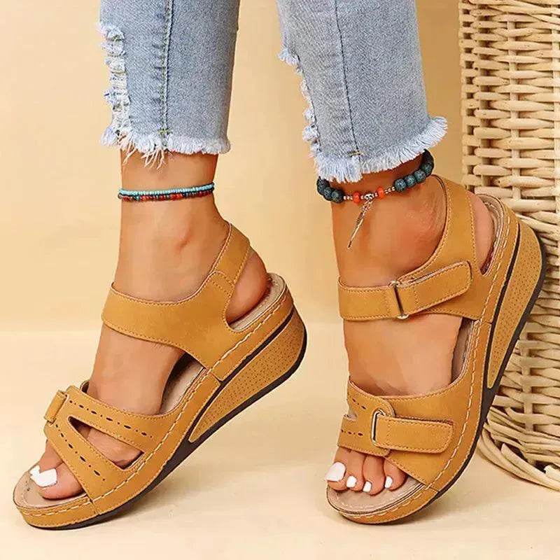 Wedge Sandals Summer Velcro Platform Shoes Women - Velora