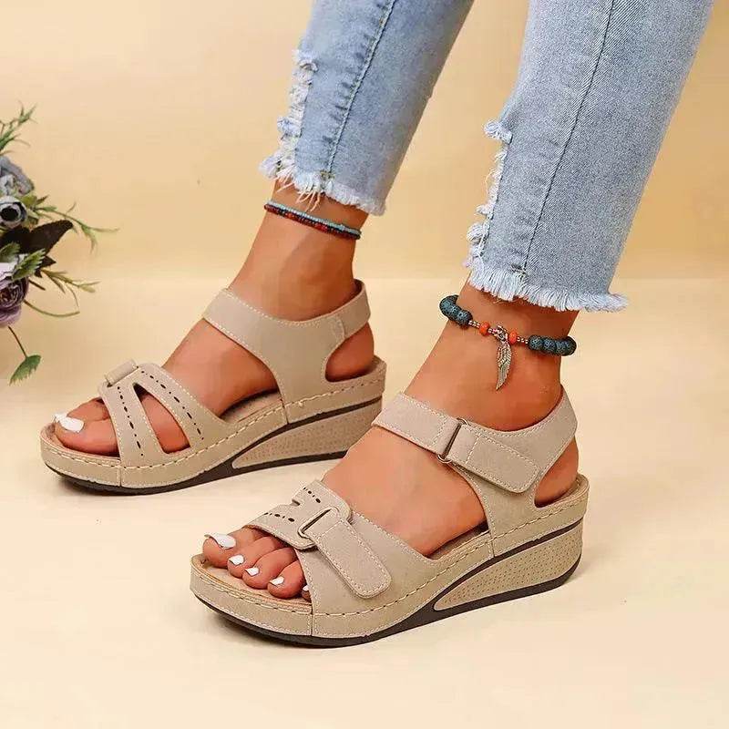 Wedge Sandals Summer Velcro Platform Shoes Women - Velora