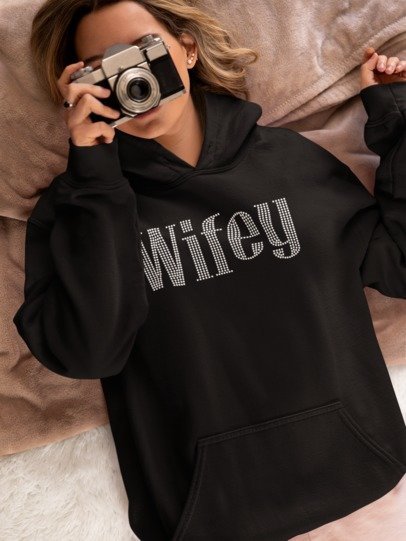 Wifey Rhinestone Shirt – Bride & Newlywed Sparkle Bling Tee | Blingdazzel
