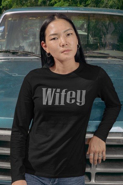Wifey Rhinestone Shirt – Bride & Newlywed Sparkle Bling Tee | Blingdazzel
