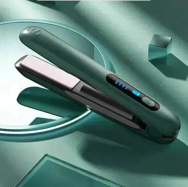 Wireless Hair Straightener Flat Iron Mini 2 IN 1 Roller USB 5000mAh Max 200 Degree Portable Cordless Curler 4 Levels Dry And Wet Uses - Velora