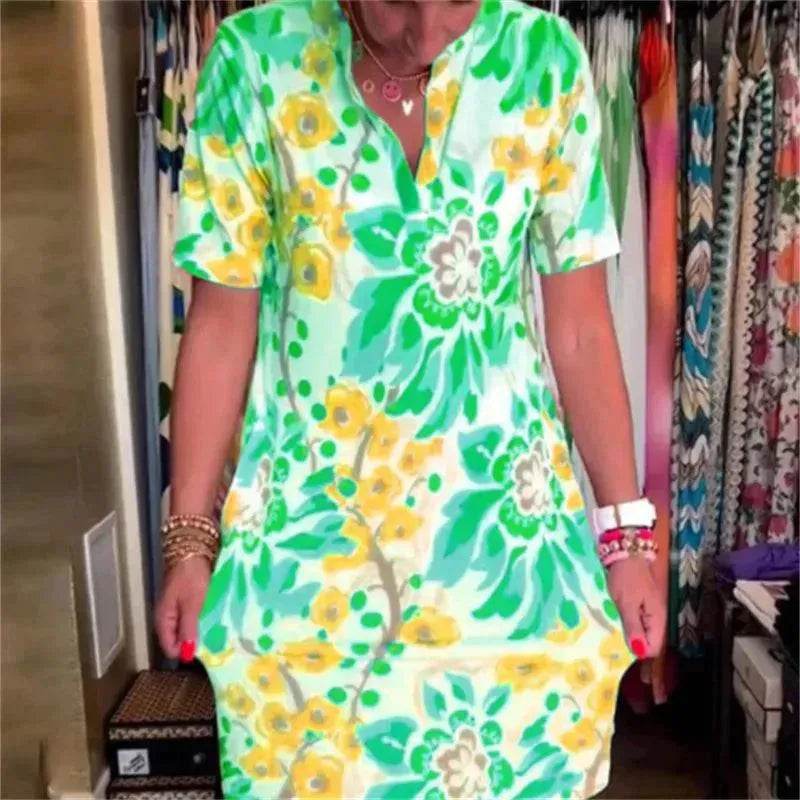 Women's Fashion Casual Digital Printing Loose Dress