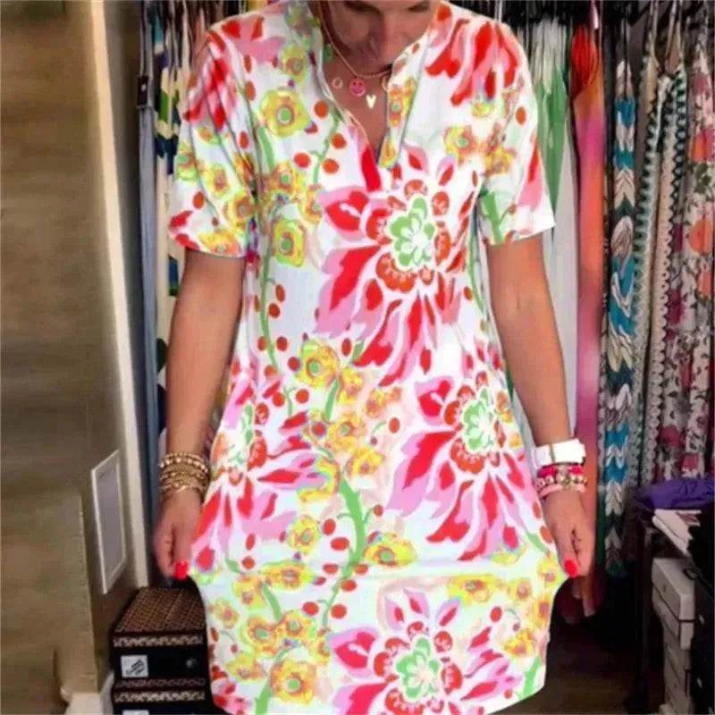 Women's Fashion Casual Digital Printing Loose Dress