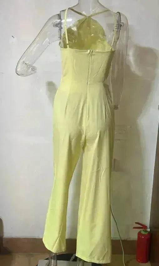 Women's Fashion Solid Color Wide Leg Jumpsuit - Velora