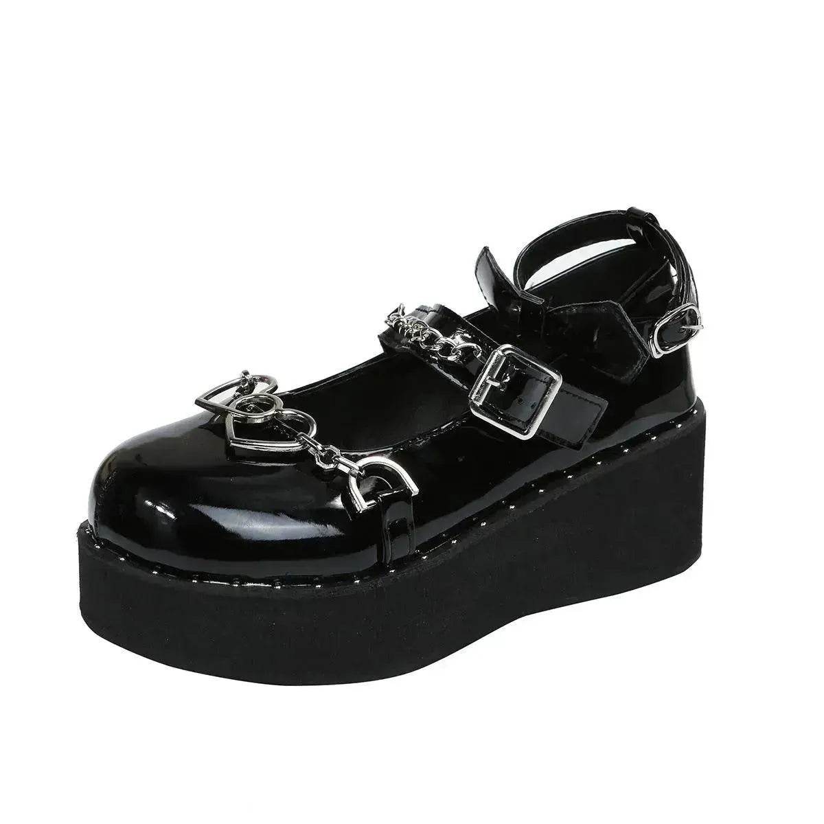 Women's Shoes Heightening Platform Chain Mary Jane High Heels - Velora