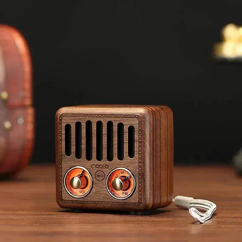 Wooden Bluetooth Speakers Retro Solid Wooden Audio With Radio Card - Velora