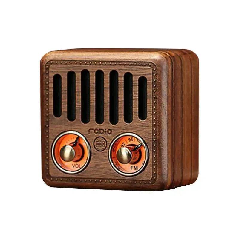 Wooden Bluetooth Speakers Retro Solid Wooden Audio With Radio Card - Velora