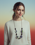 Purple & Neon Green Statement Jewelry Set - Velora Luxury Fashion
