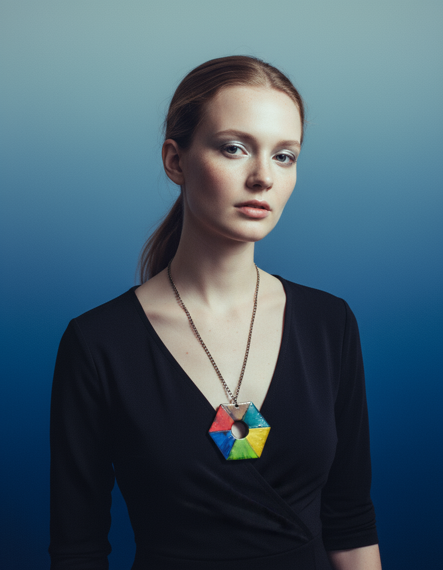 Large Hexagon Pendant Necklace Handmade - Velora Luxury Fashion