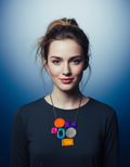 Colorful Statement Necklace with Geometric Style - Velora Luxury Fashion