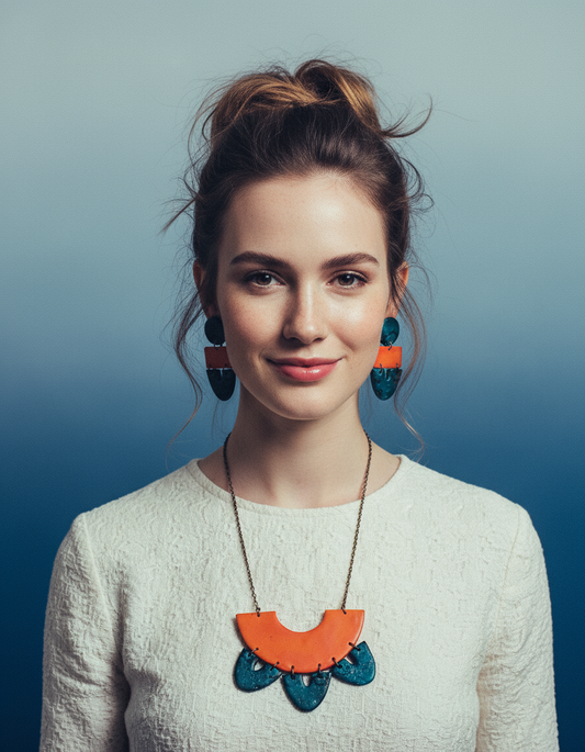 Unique Jewelry Set with Bib Necklace and Statement Earrings - Velora Luxury Fashion