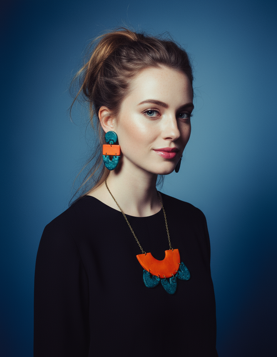 Unique Jewelry Set with Bib Necklace and Statement Earrings - Velora Luxury Fashion