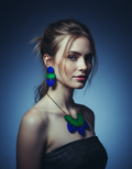 Clay Collar Statement Necklace Painted Green Blue - Velora Luxury Fashion