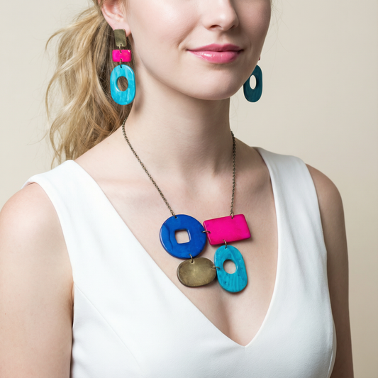 Colorful Geometric Jewelry Set Handmade - Velora Luxury Fashion