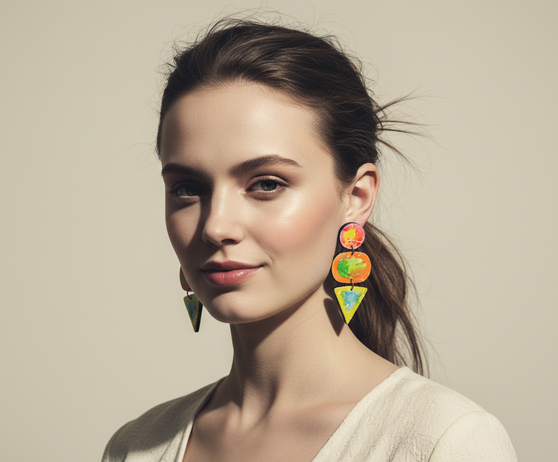 Paint Splash Jewelry Set- Lariat & Earrings - Velora Luxury Fashion