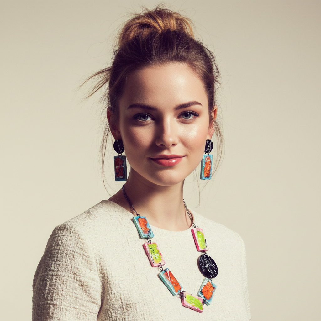 Paint Splash Jewelry Set Handmade - Velora Luxury Fashion