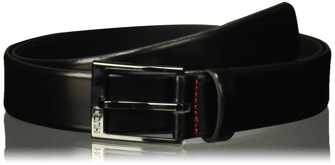 HUGO BOSS Men's Garney Refined Leather Belt Black 32