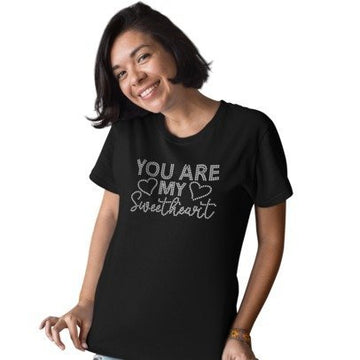 You Are My Sweetheart Rhinestone Shirt – Romantic Heart Sparkle Bling Tee | Bling Dazzel