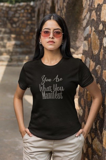 You Are What You Manifest Rhinestone Shirt – Manifestation Sparkle Tee | Blingdazzel