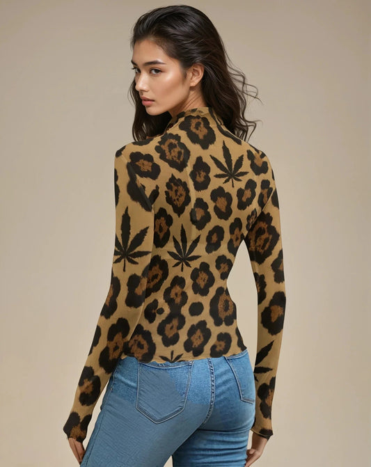 Leopard Mesh Top - Velora