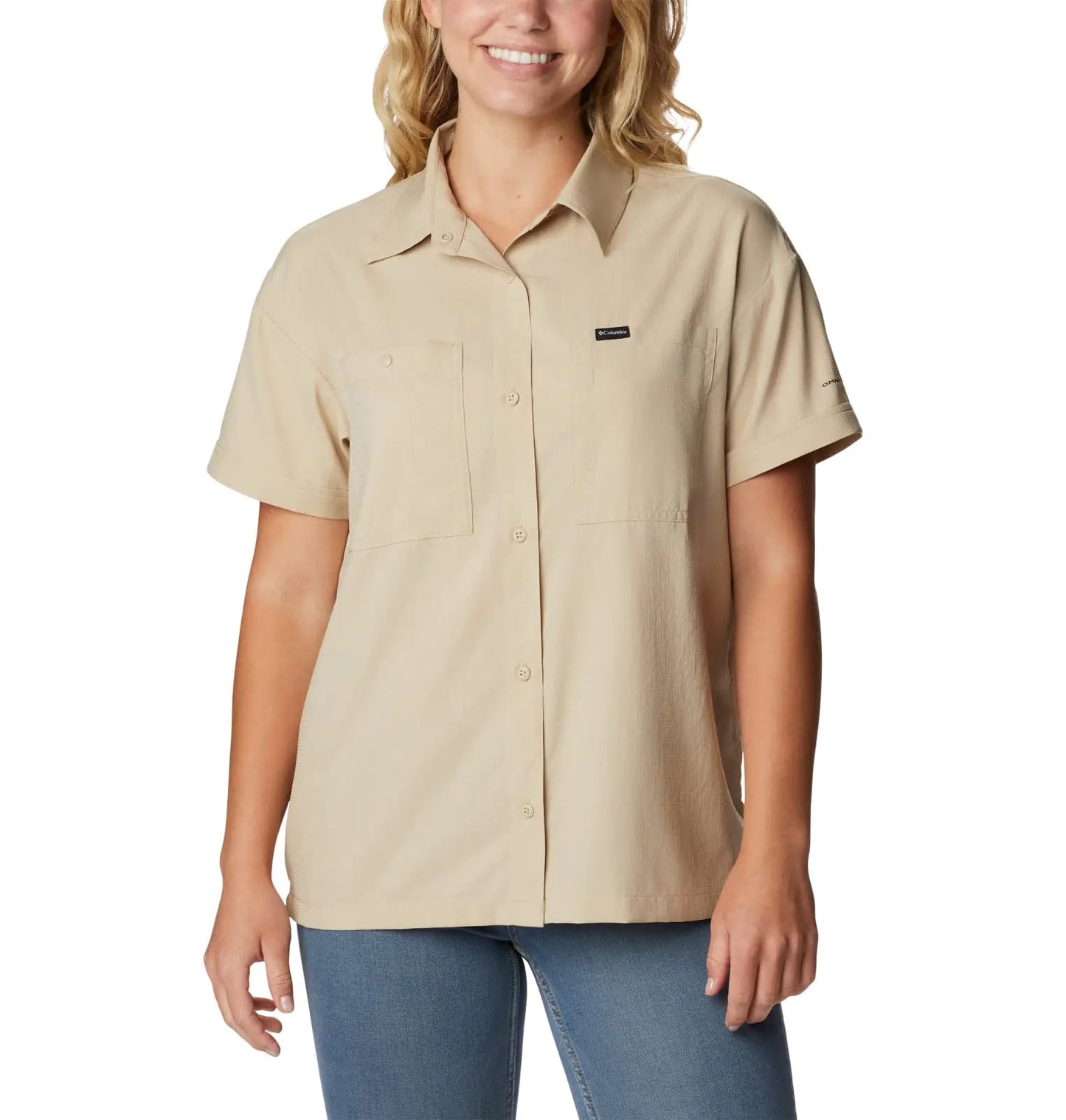 Columbia Womens Silver Ridge Vented Short Sleeve - Ancient Fossil L