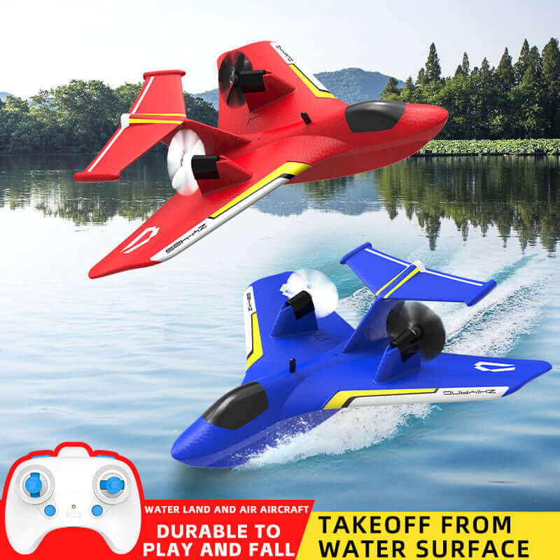 ZY-425 RC Aircraft: Durable All-Terrain Water, Land, Air Plane with LED Lights - Velora Luxury Fashion